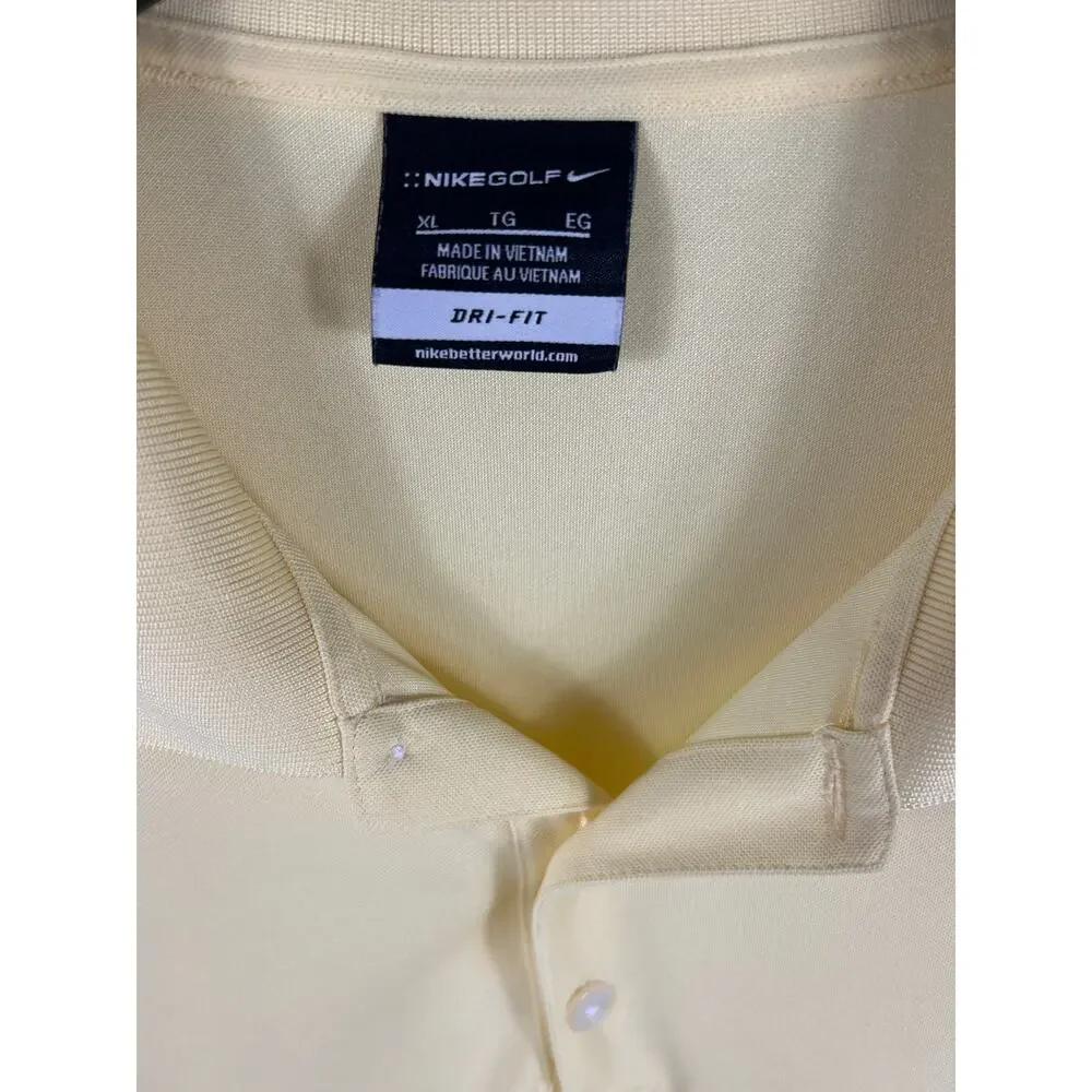 Nike Golf Men’s Sour Patch Polo Shirt Dri Fit Pale Yellow Size XL